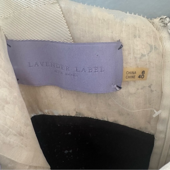 Lavender Label Vera Wang Sequin Black and White Party Dress Size 6 - Picture 5 of 5